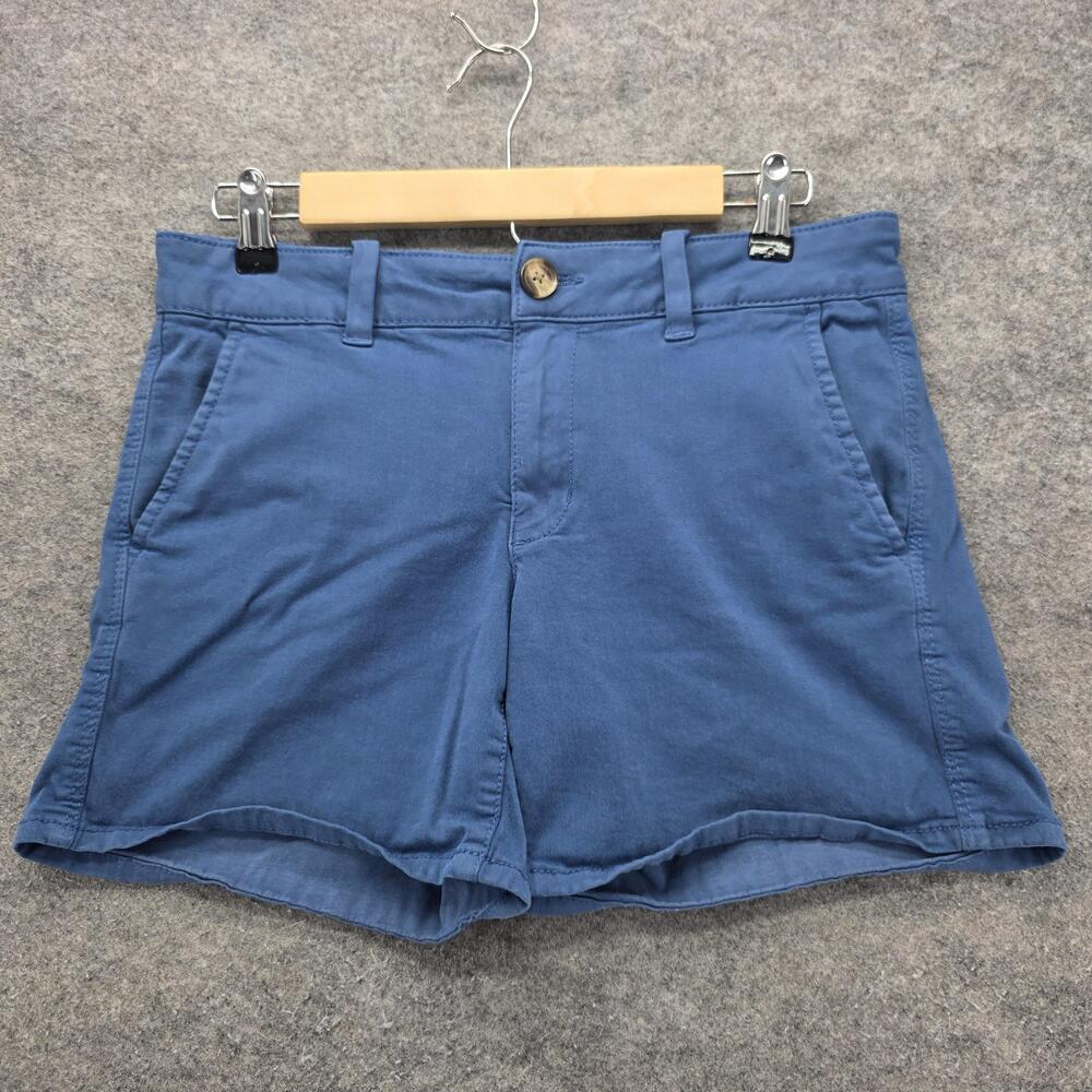 American Eagle Outfitters Shorts Womens 6 Blue Midi Super Stretch Chino Casual